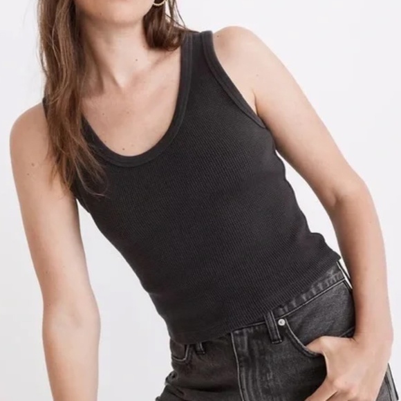 Madewell | Waffle Knit Scoop Crop Tank - Picture 1 of 6